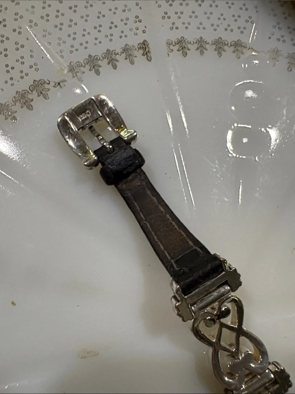 Brighton Champagne Silver and Gold Two-Tone Bracelet Watch leather